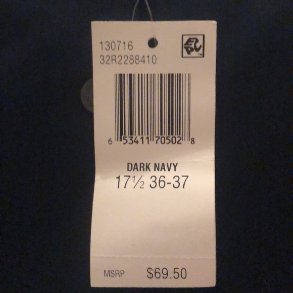 Reaction Kenneth Cole Men’s Slim Fit Dress Shirt, Dark Navy, XL, 17 1/2- 36/37 - Picture 4 of 4